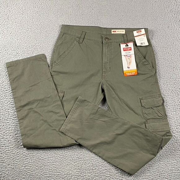 Wrangler Five Star Premier Regular Taper Cargo Pants Men's 30x30 Green New - Picture 1 of 10